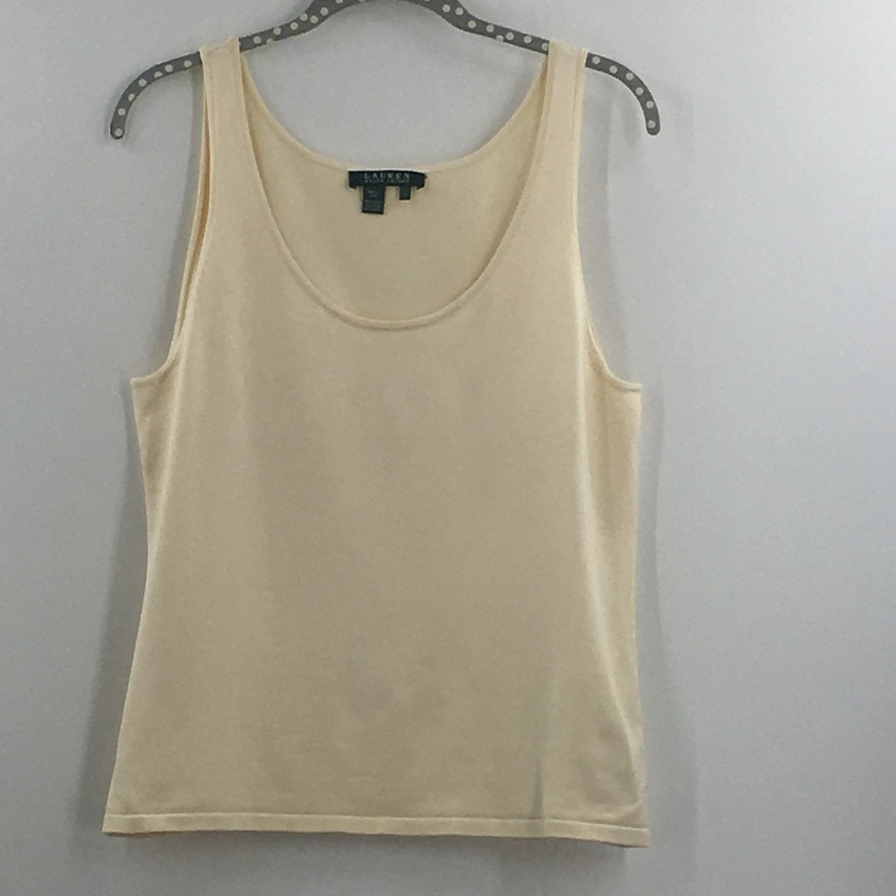 Lauren by Ralph Lauren Beige 84% Silk Tank Top